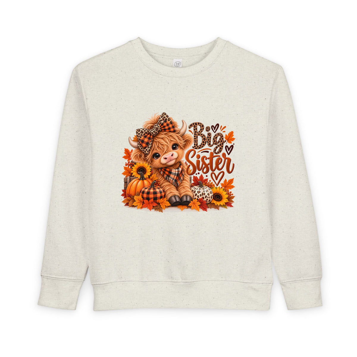 Big Sister Fall Highland Cow Toddler Sweatshirt