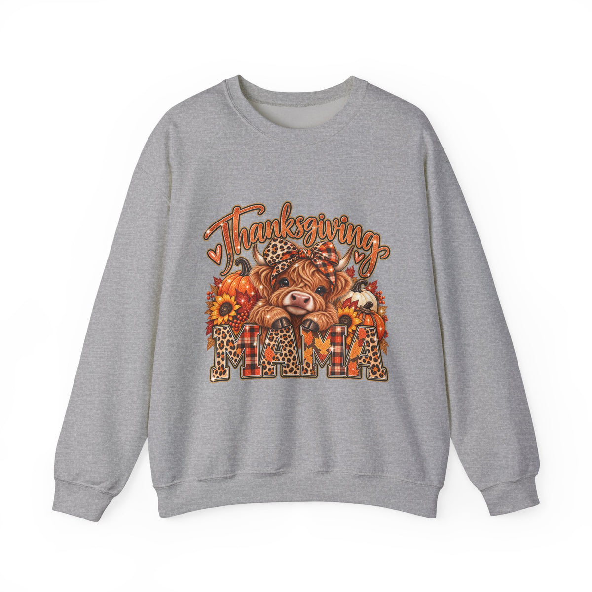 Thanksgiving Highland Cow Crewneck Sweatshirt