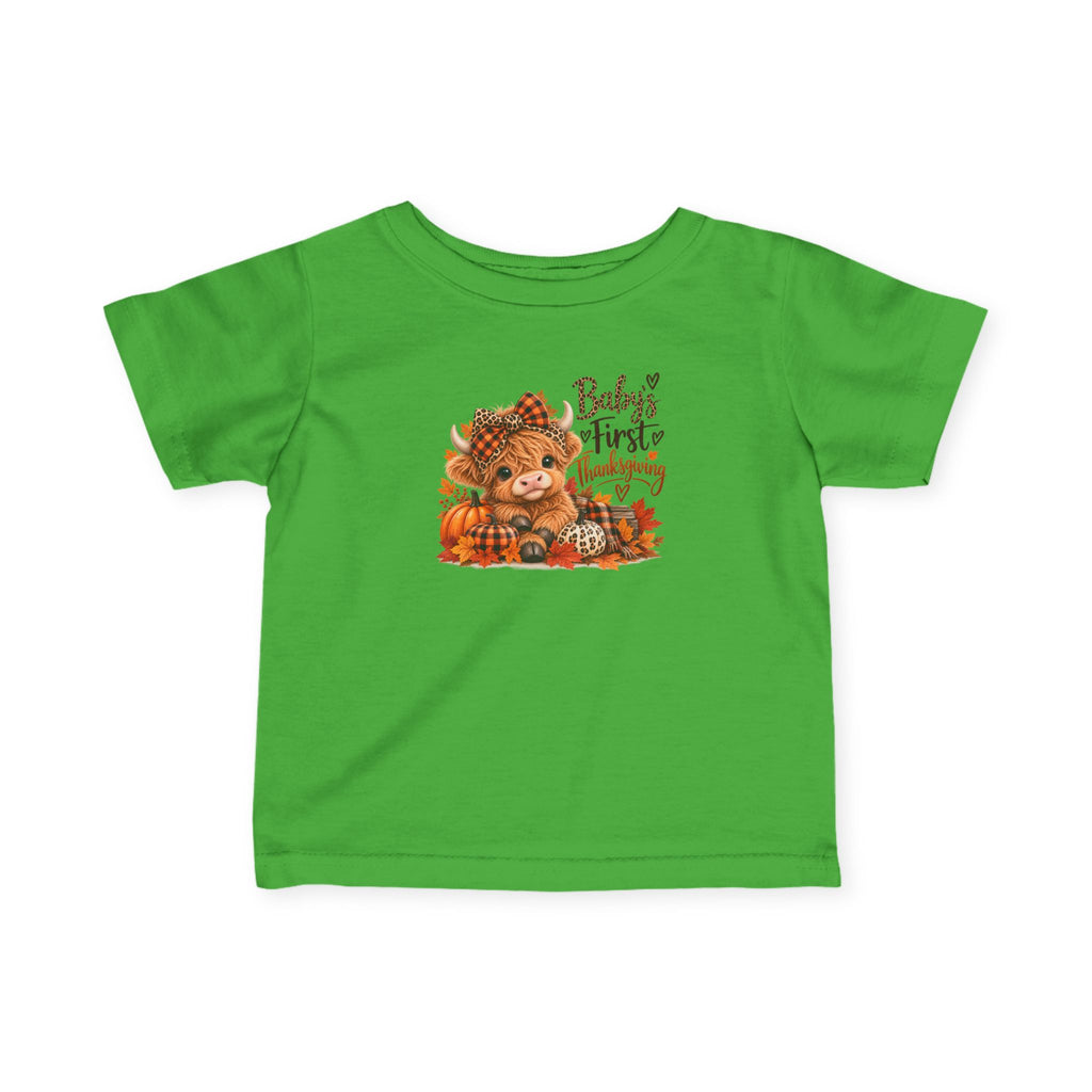 Baby’s First Thanksgiving Highland Cow Infant Tee