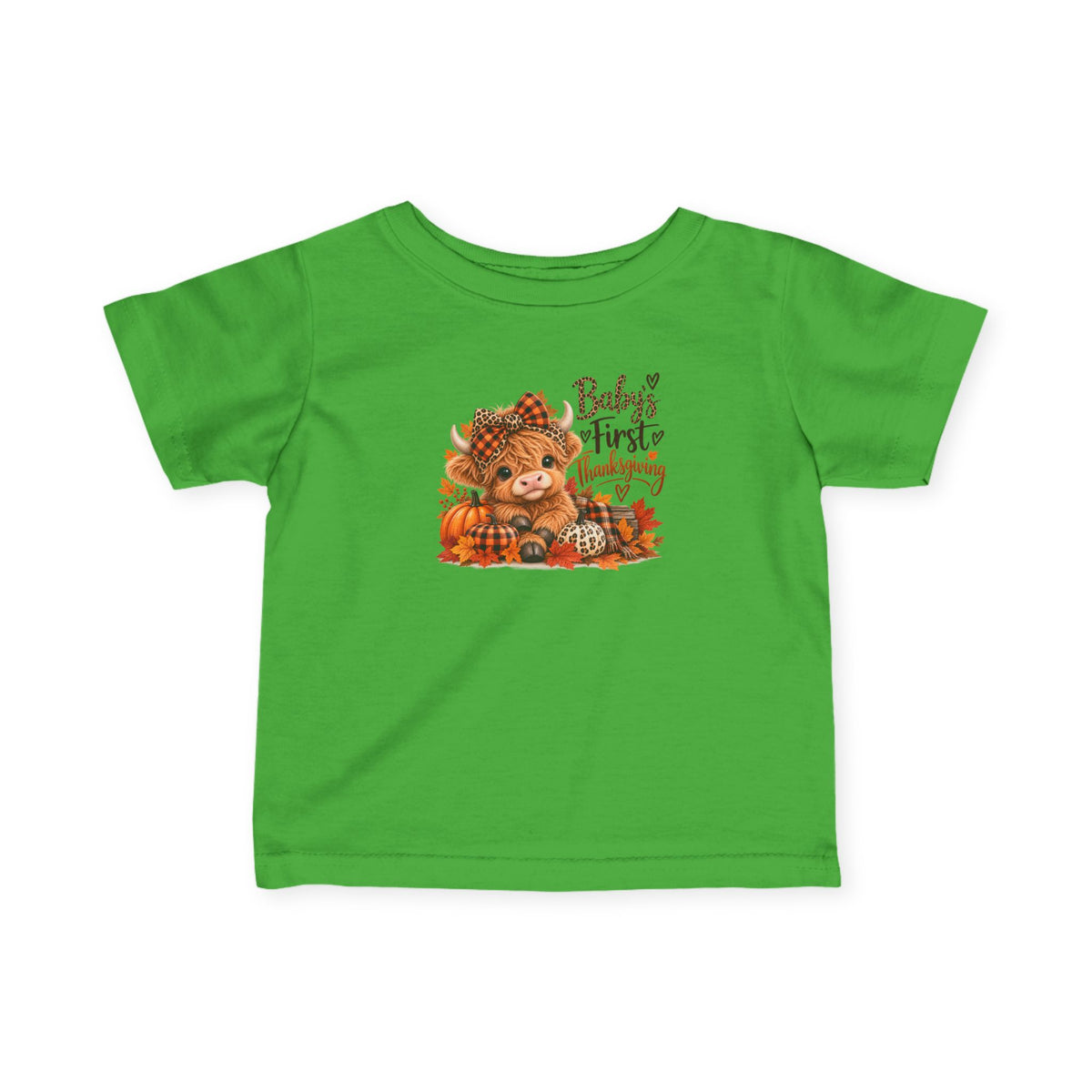 Baby’s First Thanksgiving Highland Cow Infant Tee
