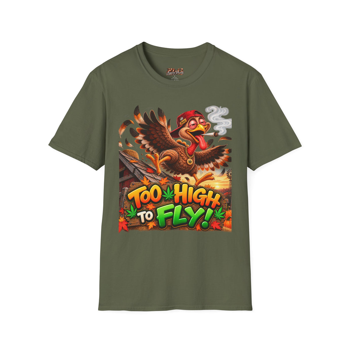 Too High to Fly Funny Cannabis Eagle T-Shirt