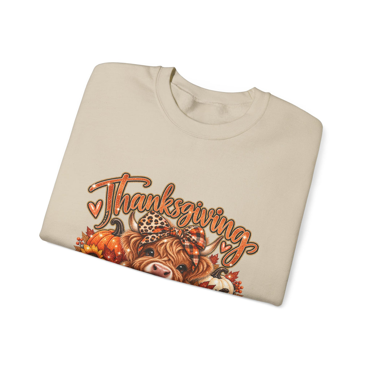 Thanksgiving Highland Cow Crewneck Sweatshirt