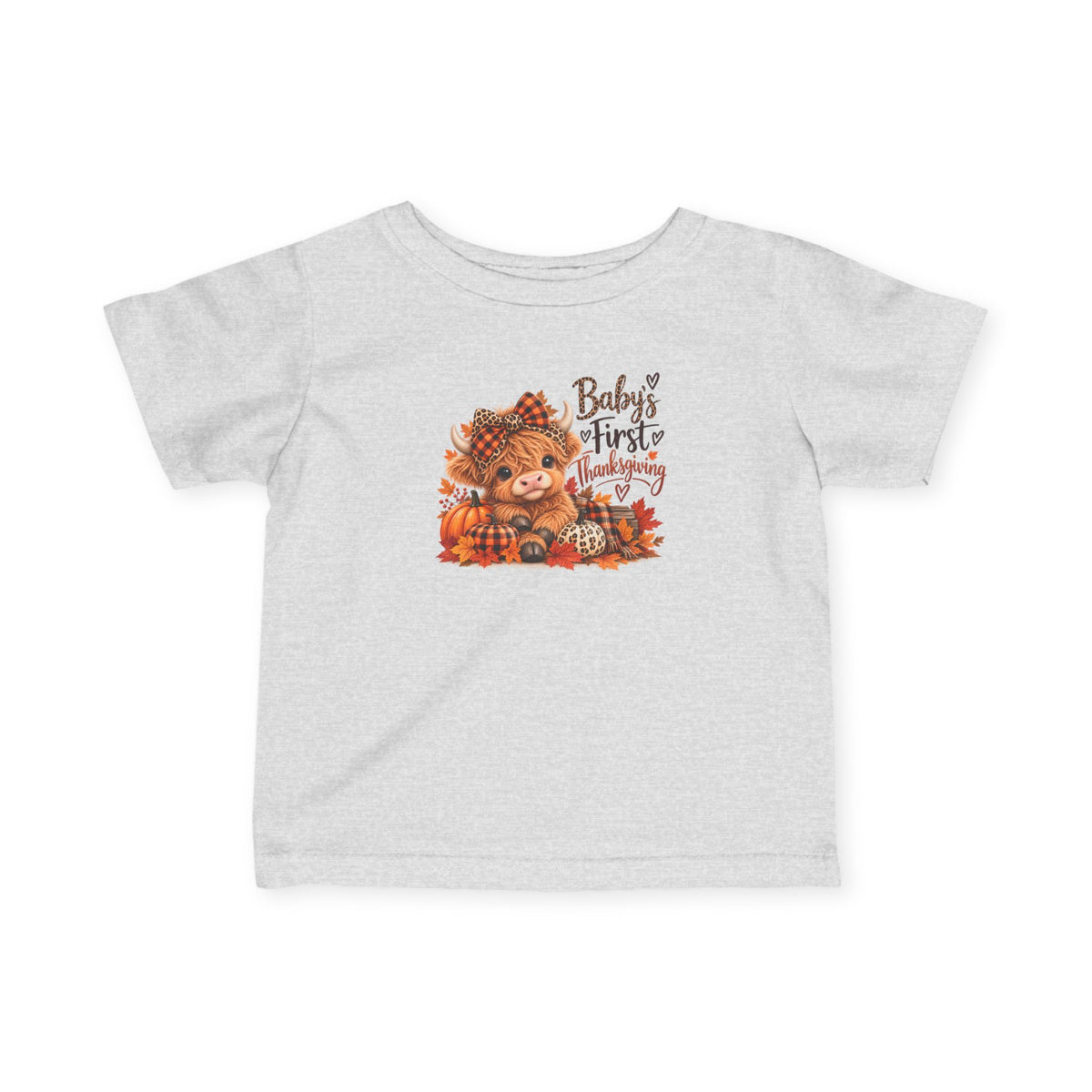 Baby’s First Thanksgiving Highland Cow Infant Tee