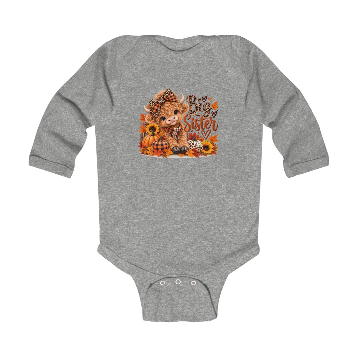 Big Sister Infant Long Sleeve Bodysuit – Fall Sibling Announcement