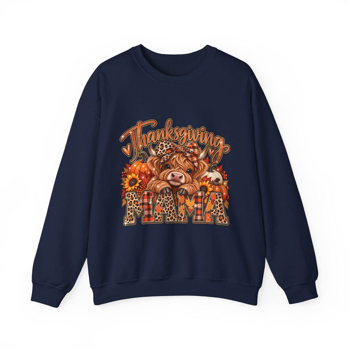 Thanksgiving Highland Cow Crewneck Sweatshirt