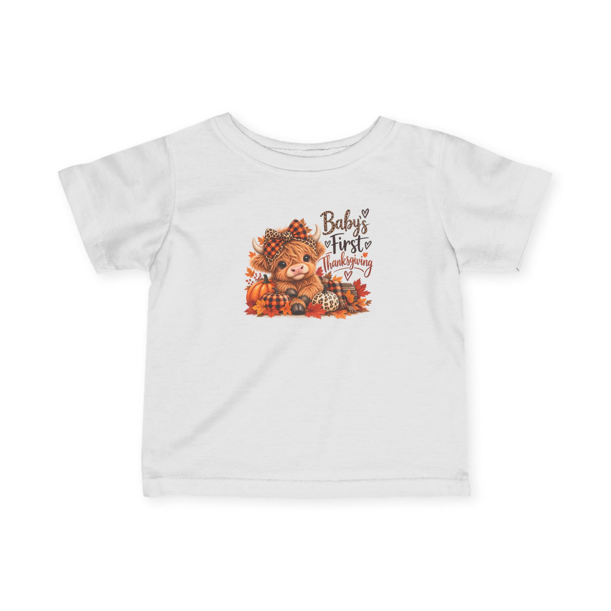 Baby’s First Thanksgiving Highland Cow Infant Tee