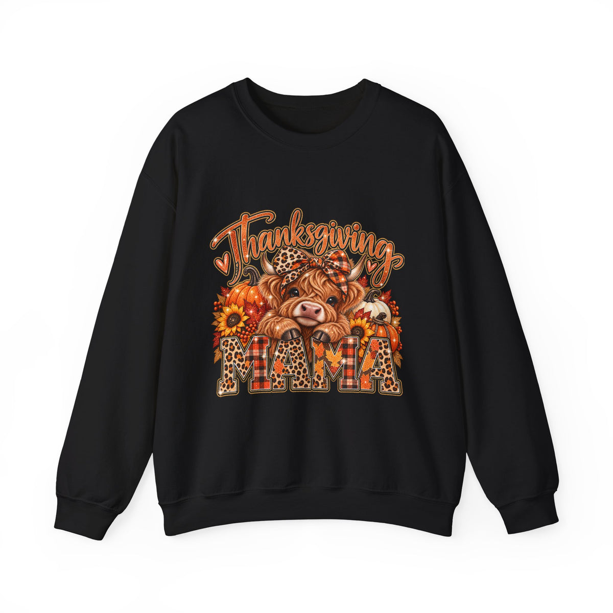 Thanksgiving Highland Cow Crewneck Sweatshirt