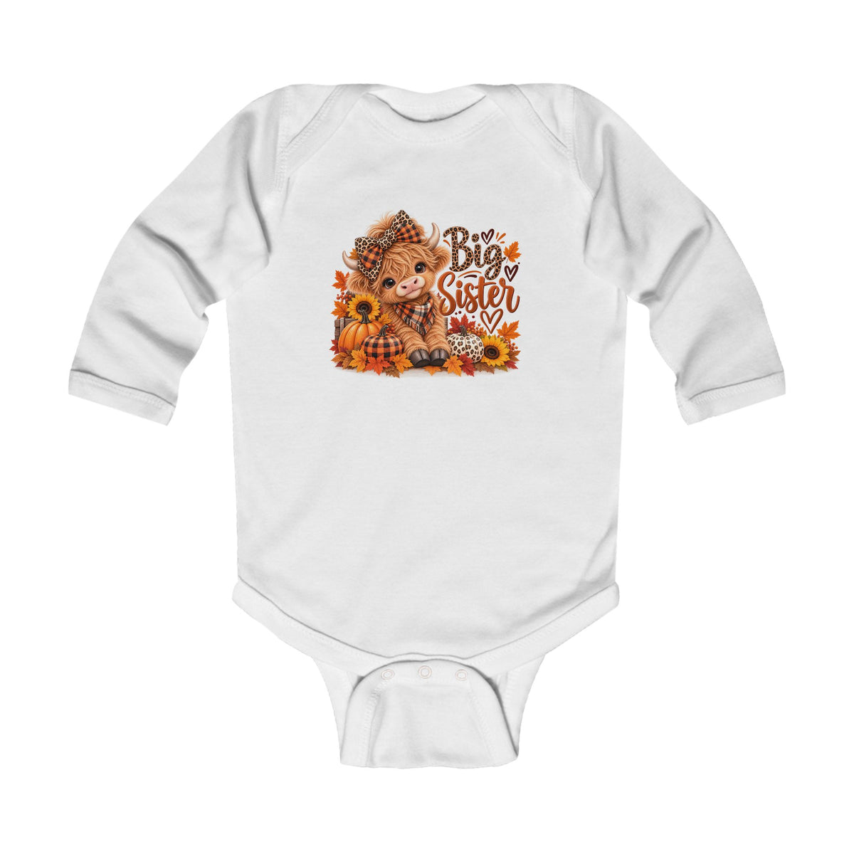 Big Sister Infant Long Sleeve Bodysuit – Fall Sibling Announcement