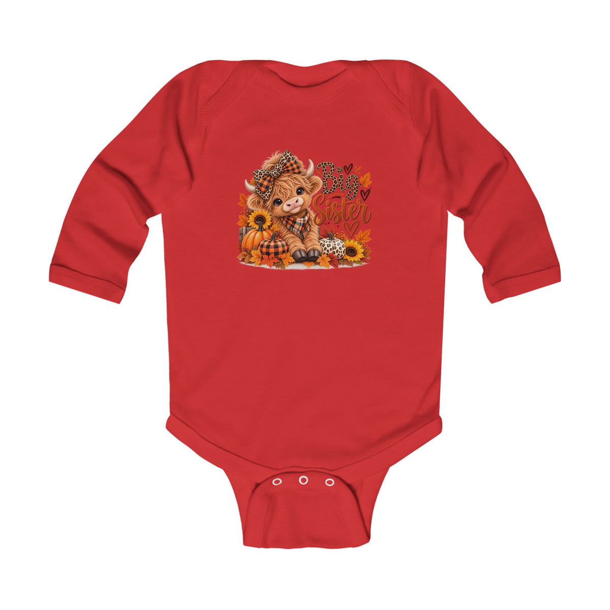 Big Sister Infant Long Sleeve Bodysuit – Fall Sibling Announcement