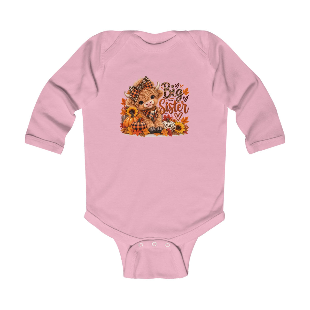 Big Sister Infant Long Sleeve Bodysuit – Fall Sibling Announcement