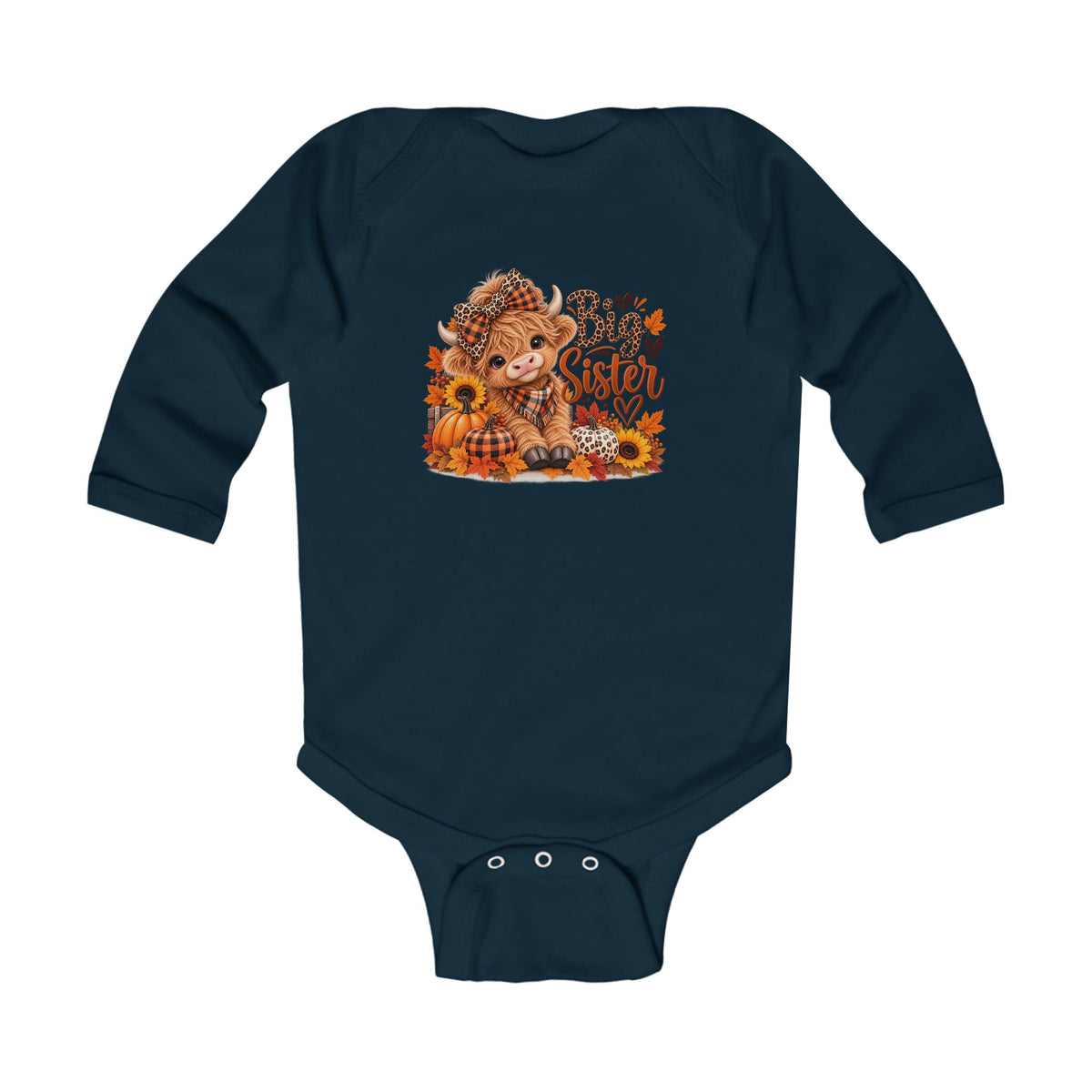 Big Sister Infant Long Sleeve Bodysuit – Fall Sibling Announcement