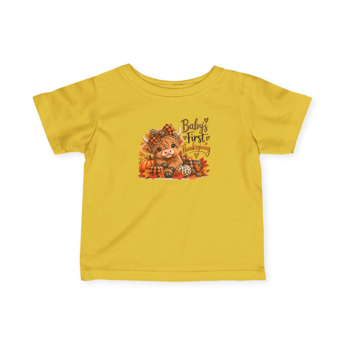Baby’s First Thanksgiving Highland Cow Infant Tee