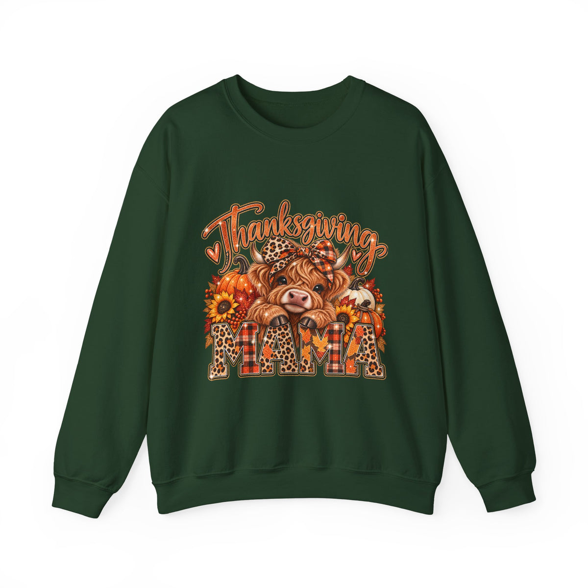 Thanksgiving Highland Cow Crewneck Sweatshirt