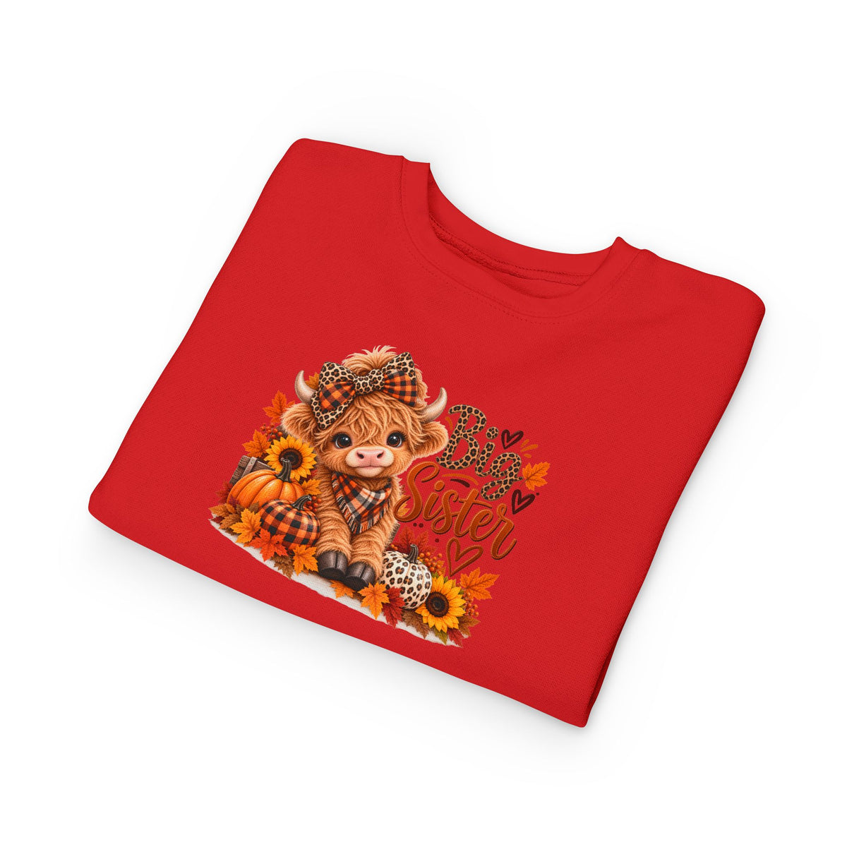 Big Sister Fall Highland Cow Toddler Sweatshirt