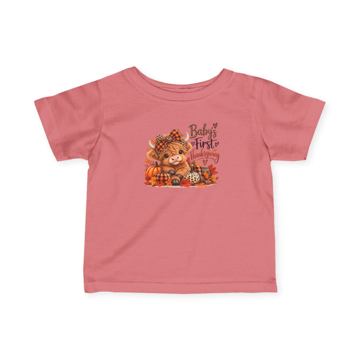 Baby’s First Thanksgiving Highland Cow Infant Tee