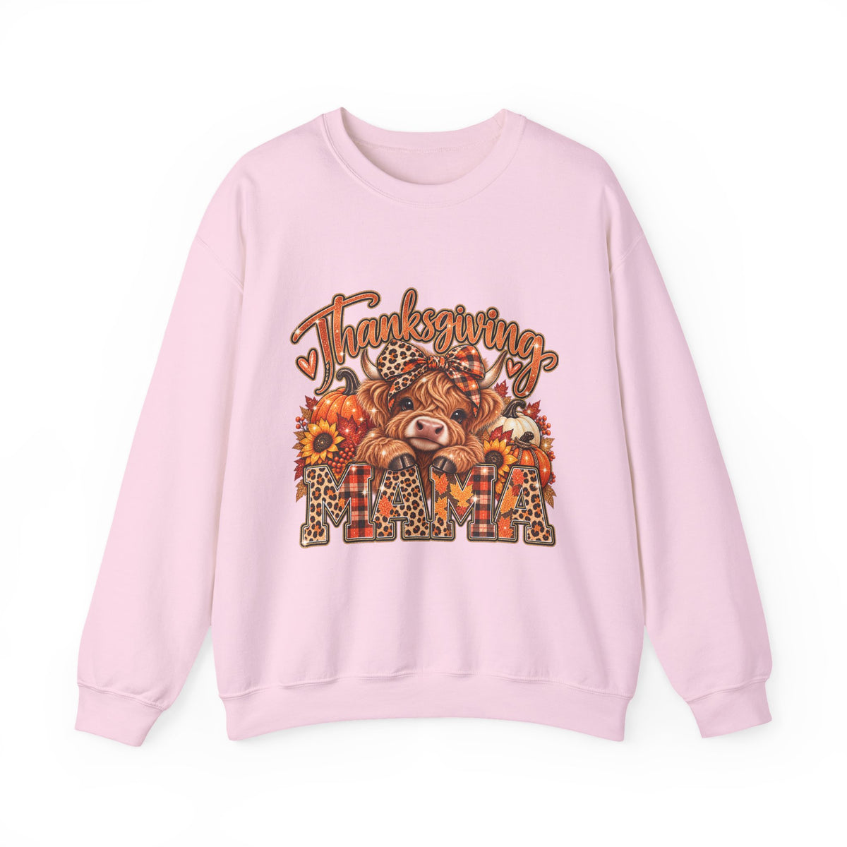 Thanksgiving Highland Cow Crewneck Sweatshirt