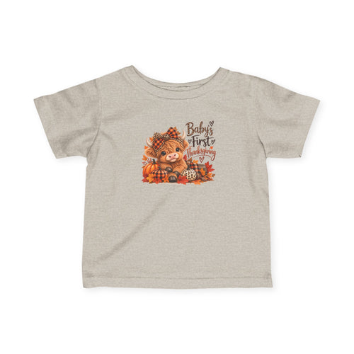 Baby’s First Thanksgiving Highland Cow Infant Tee