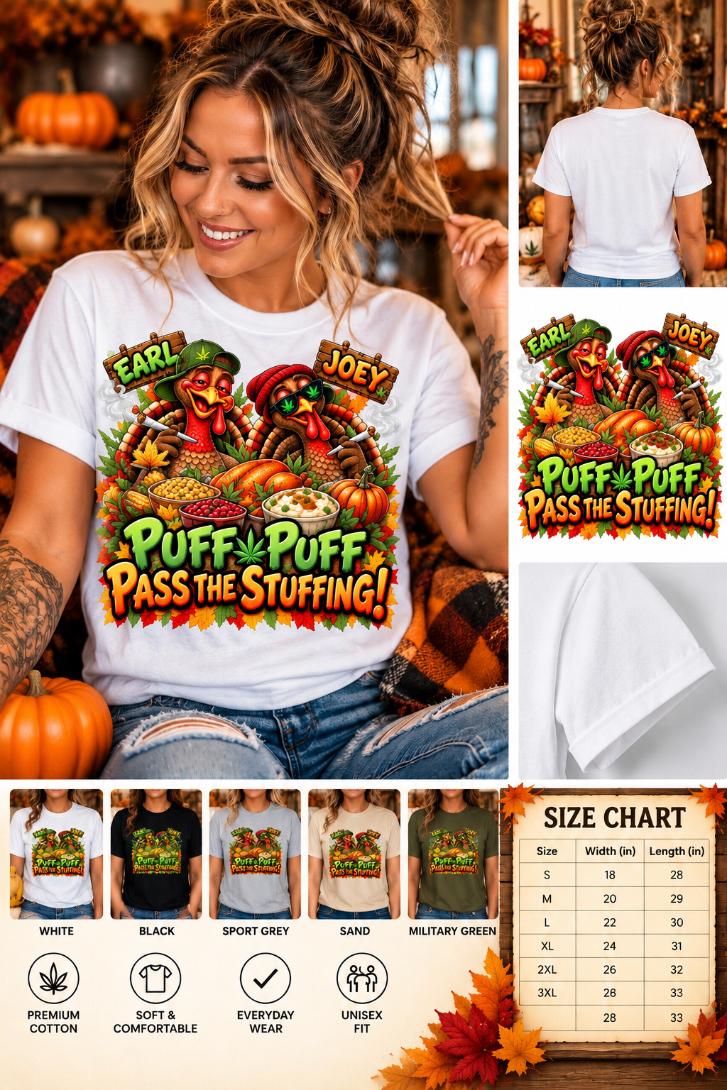 Puff Puff Pass the Stuffing Thanksgiving T-Shirt