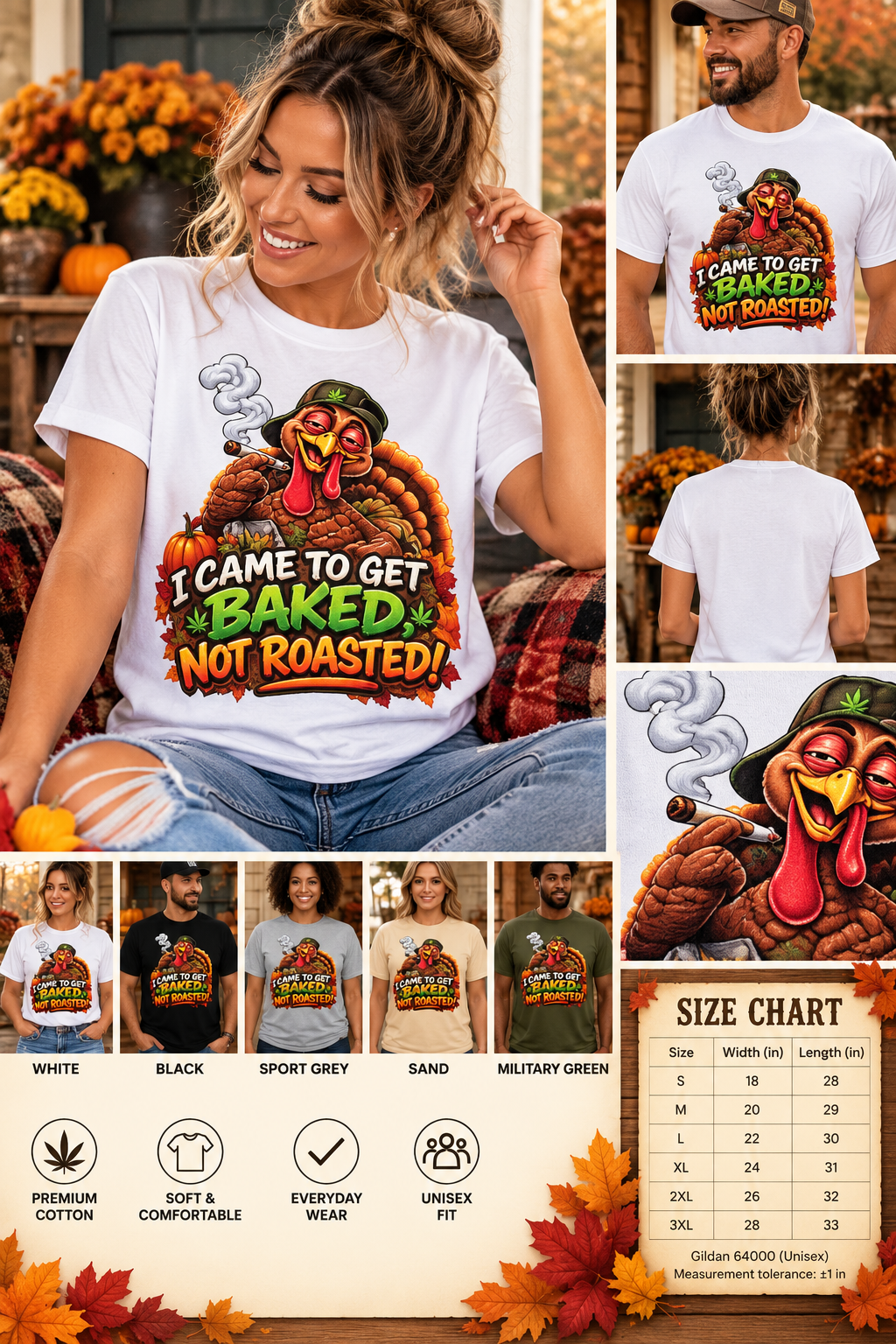I Came to Get Baked, Not Roasted Turkey Thanksgiving T-Shirt