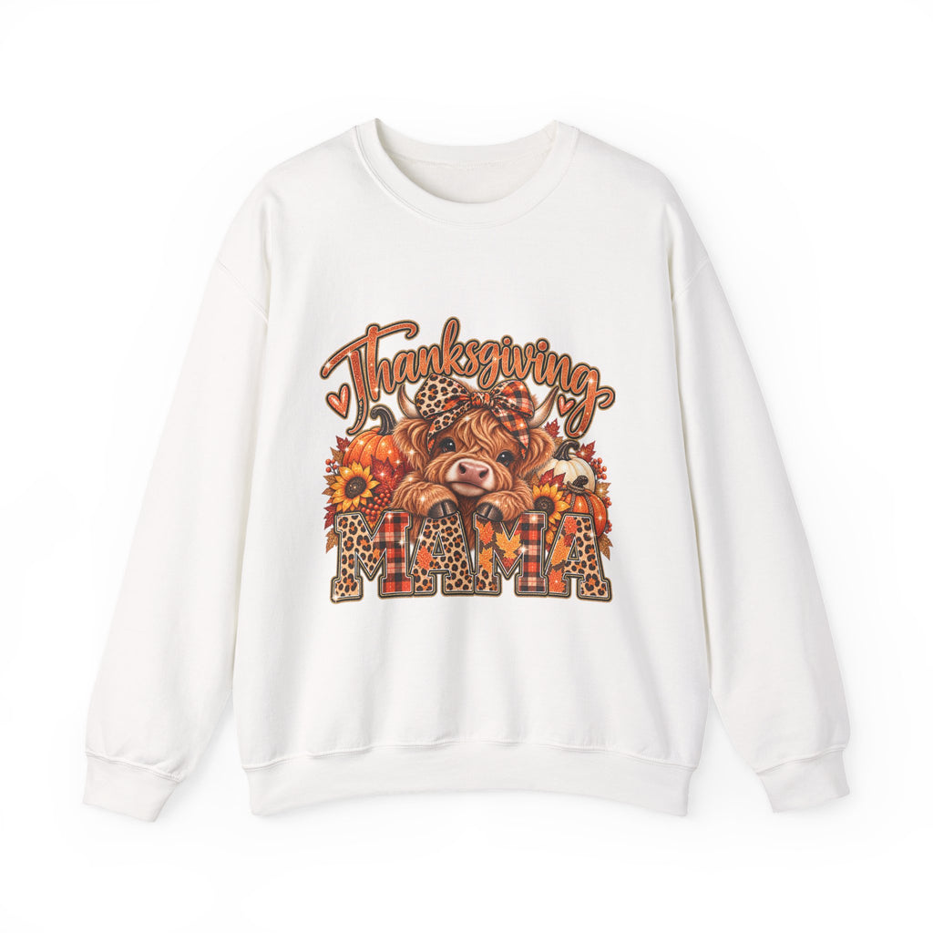 Thanksgiving Highland Cow Crewneck Sweatshirt