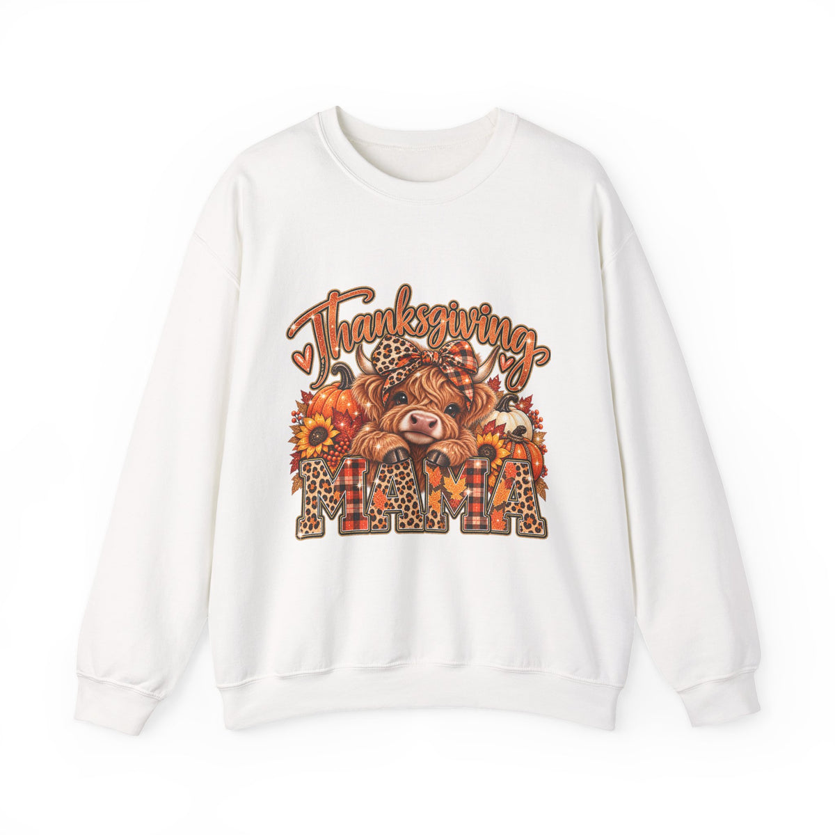 Thanksgiving Highland Cow Crewneck Sweatshirt