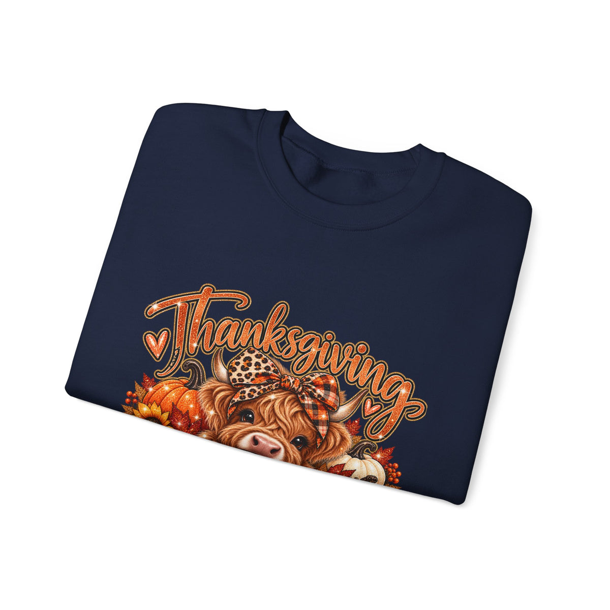 Thanksgiving Highland Cow Crewneck Sweatshirt