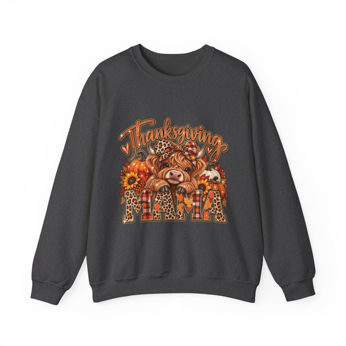 Thanksgiving Highland Cow Crewneck Sweatshirt