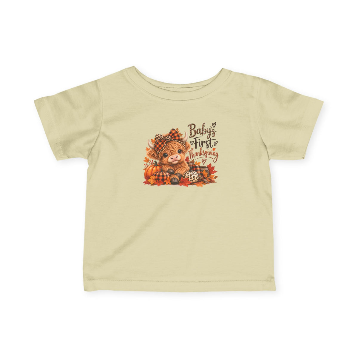 Baby’s First Thanksgiving Highland Cow Infant Tee