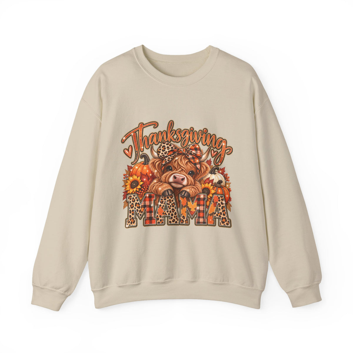 Thanksgiving Highland Cow Crewneck Sweatshirt