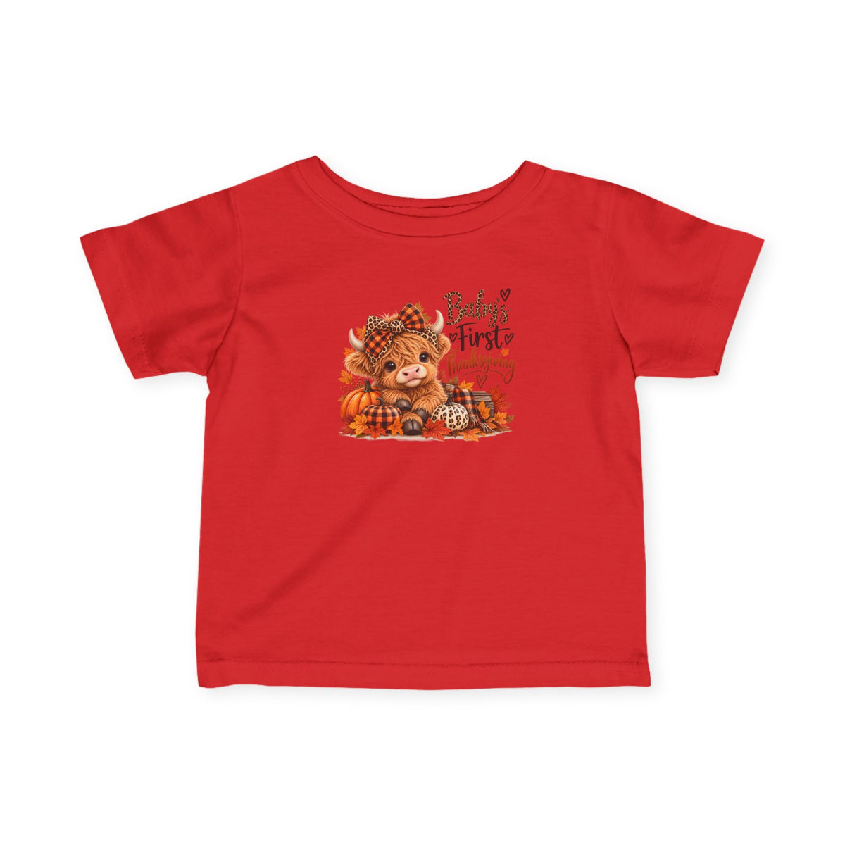 Baby’s First Thanksgiving Highland Cow Infant Tee