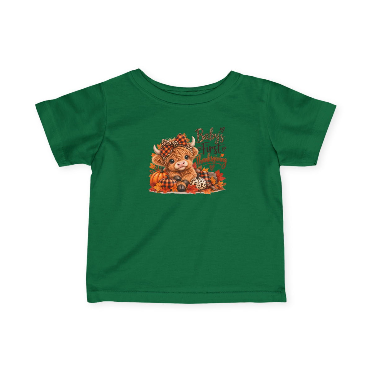 Baby’s First Thanksgiving Highland Cow Infant Tee