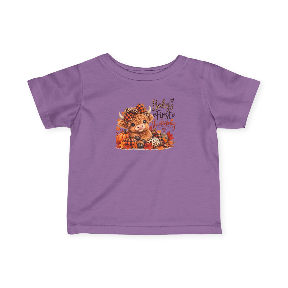 Baby’s First Thanksgiving Highland Cow Infant Tee