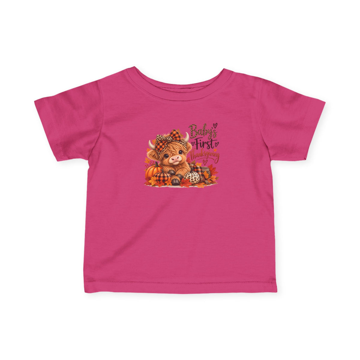Baby’s First Thanksgiving Highland Cow Infant Tee