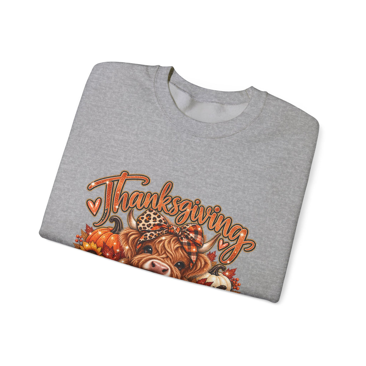 Thanksgiving Highland Cow Crewneck Sweatshirt