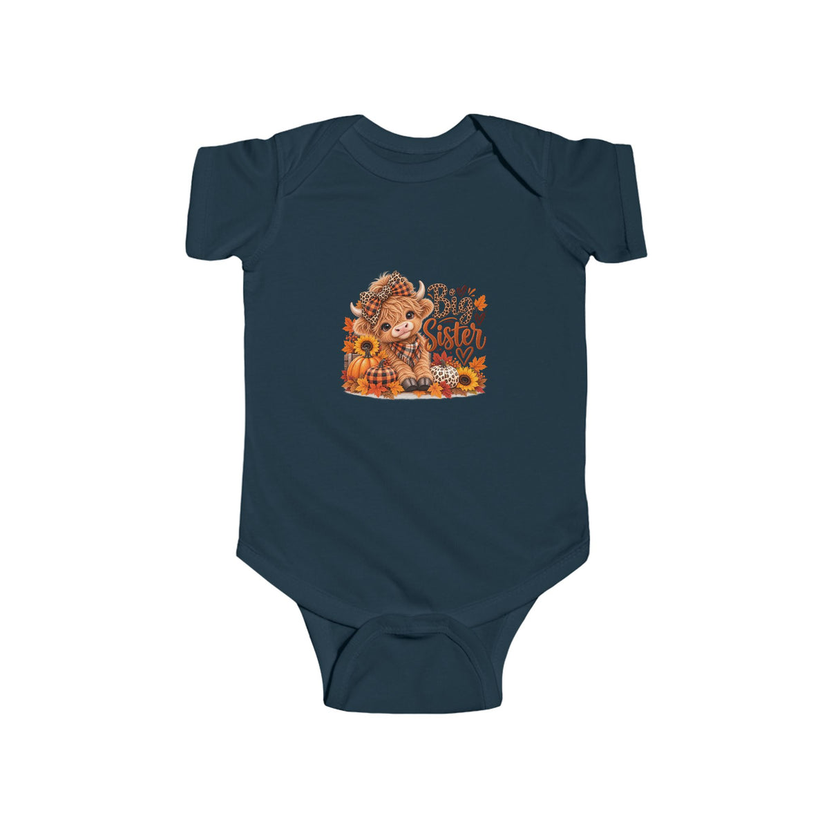 Infant Bodysuit – Highland Cow Autumn Floral “Be Kind” Baby Outfit