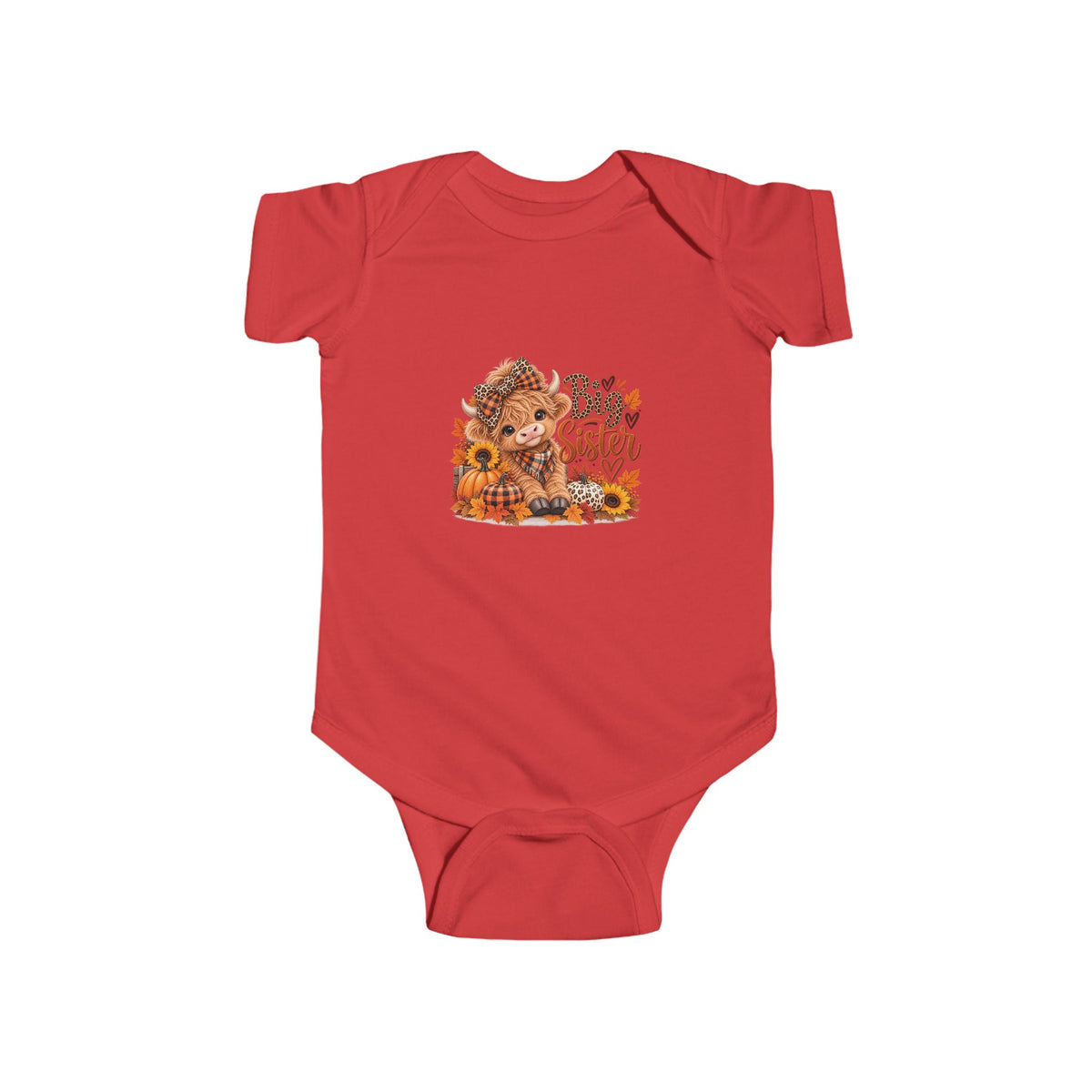 Infant Bodysuit – Highland Cow Autumn Floral “Be Kind” Baby Outfit