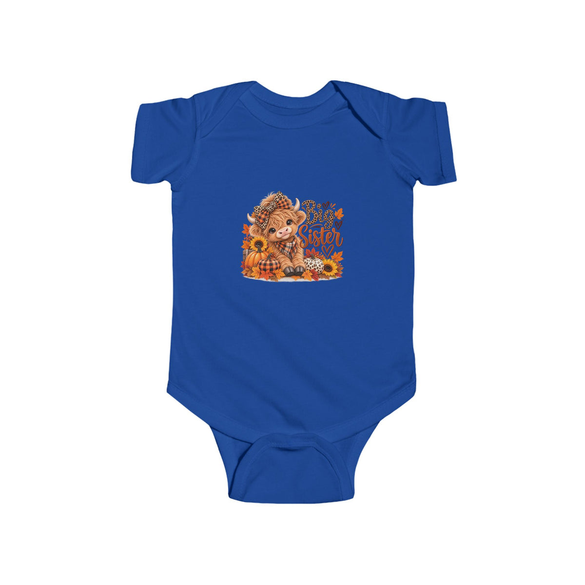 Infant Bodysuit – Highland Cow Autumn Floral “Be Kind” Baby Outfit