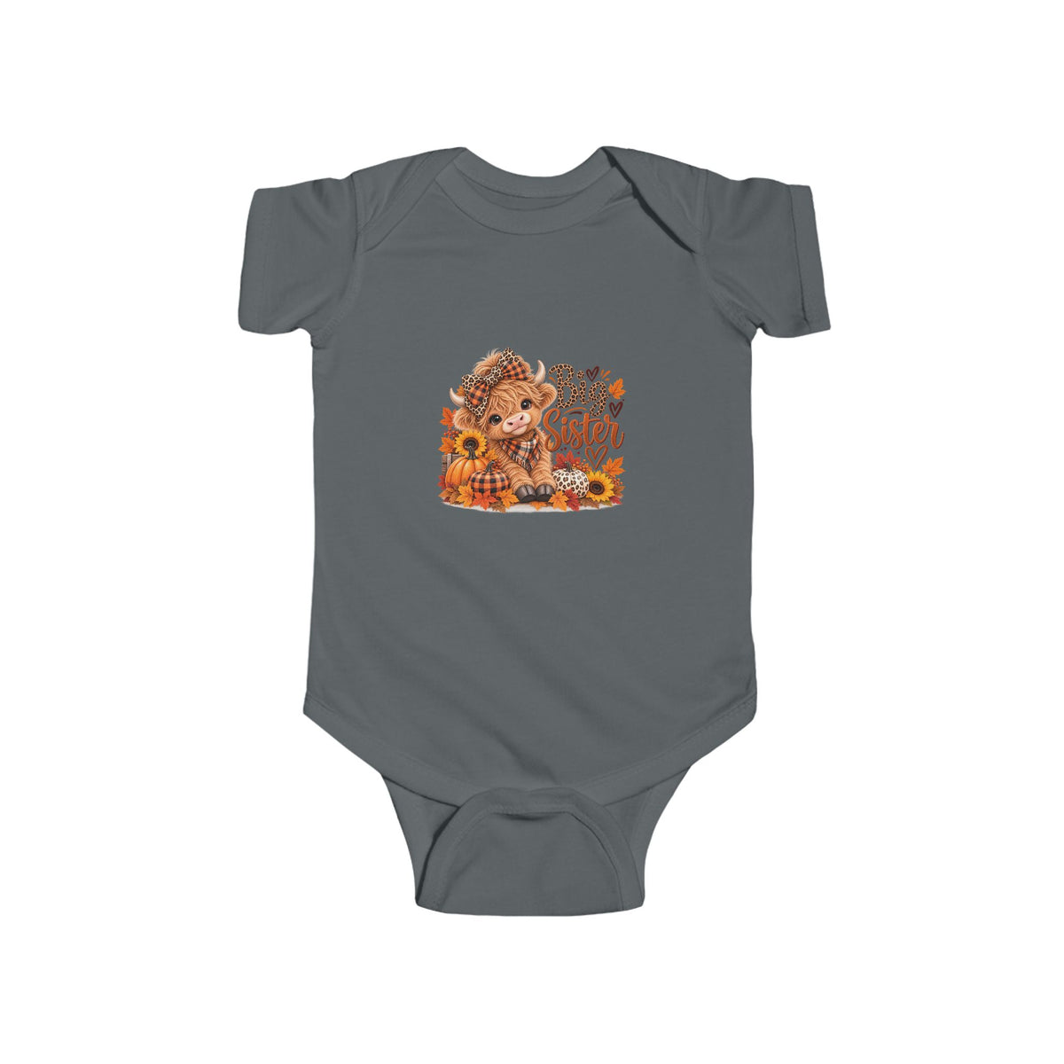 Infant Bodysuit – Highland Cow Autumn Floral “Be Kind” Baby Outfit