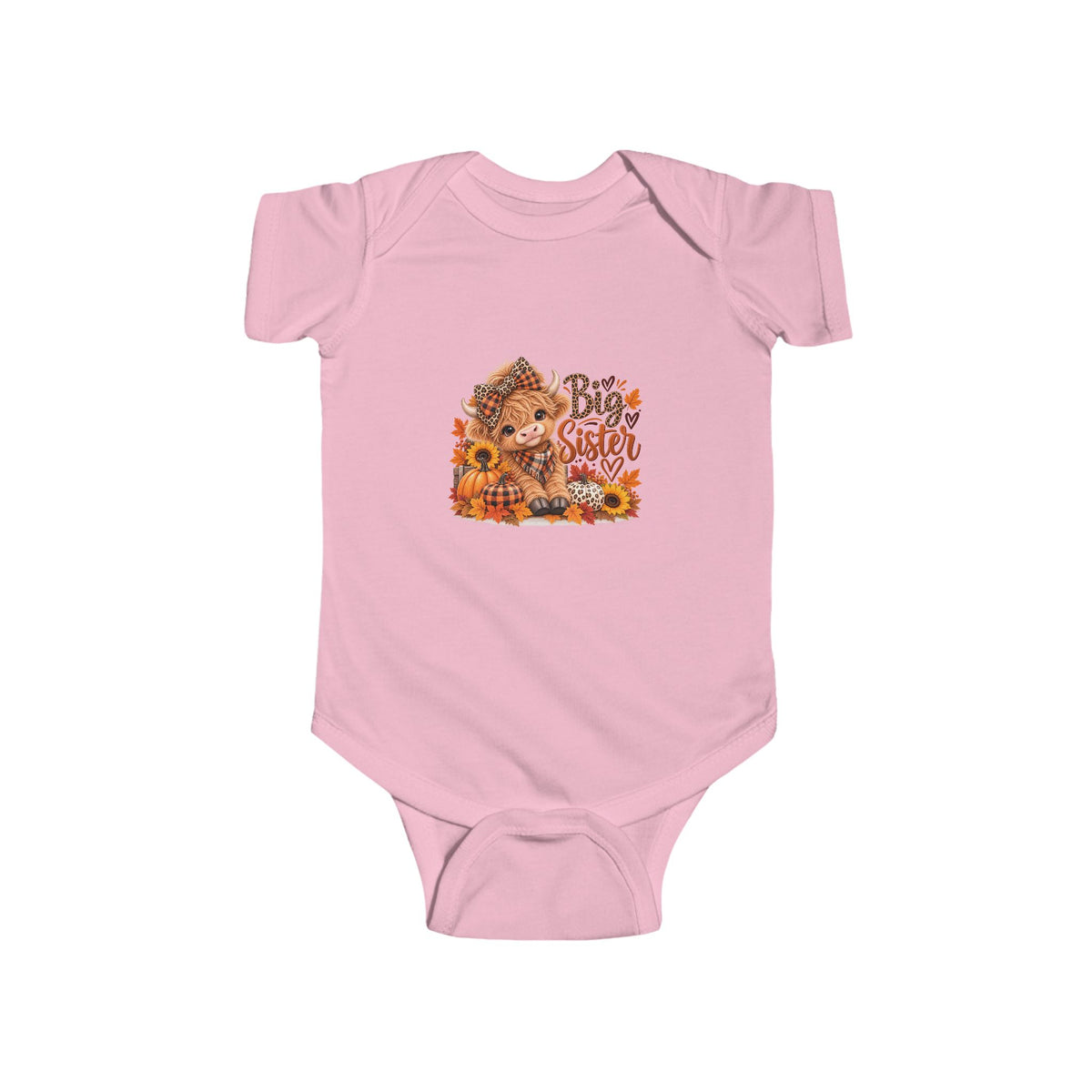 Infant Bodysuit – Highland Cow Autumn Floral “Be Kind” Baby Outfit
